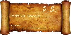 Prádl Sarolt névjegykártya